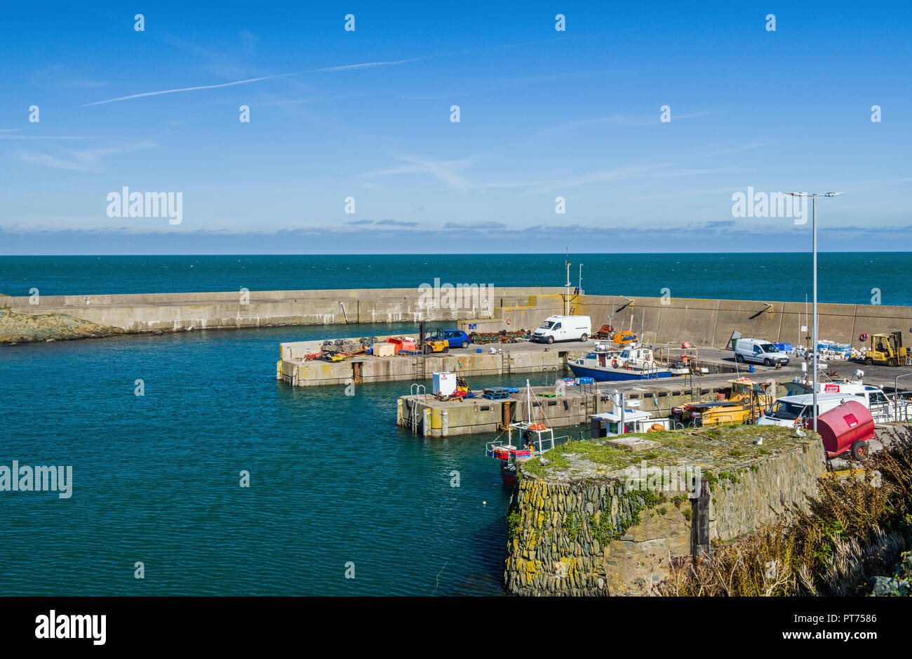 Porto esterno o al dock a Amlwch Anglesey North Wales Foto Stock