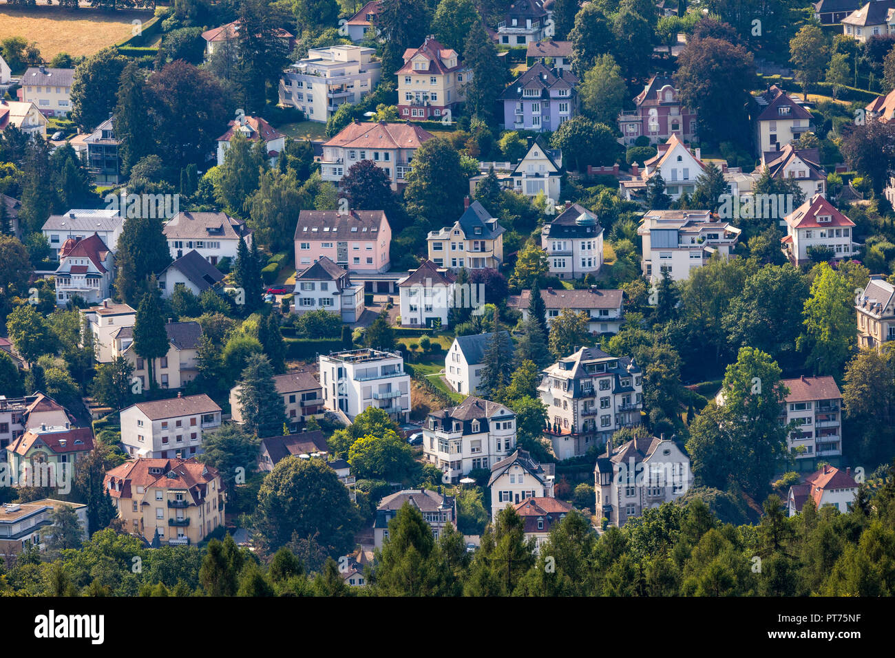 Baden-Baden, nella Foresta Nera, zona residenziale, edifici residenziali, Foto Stock