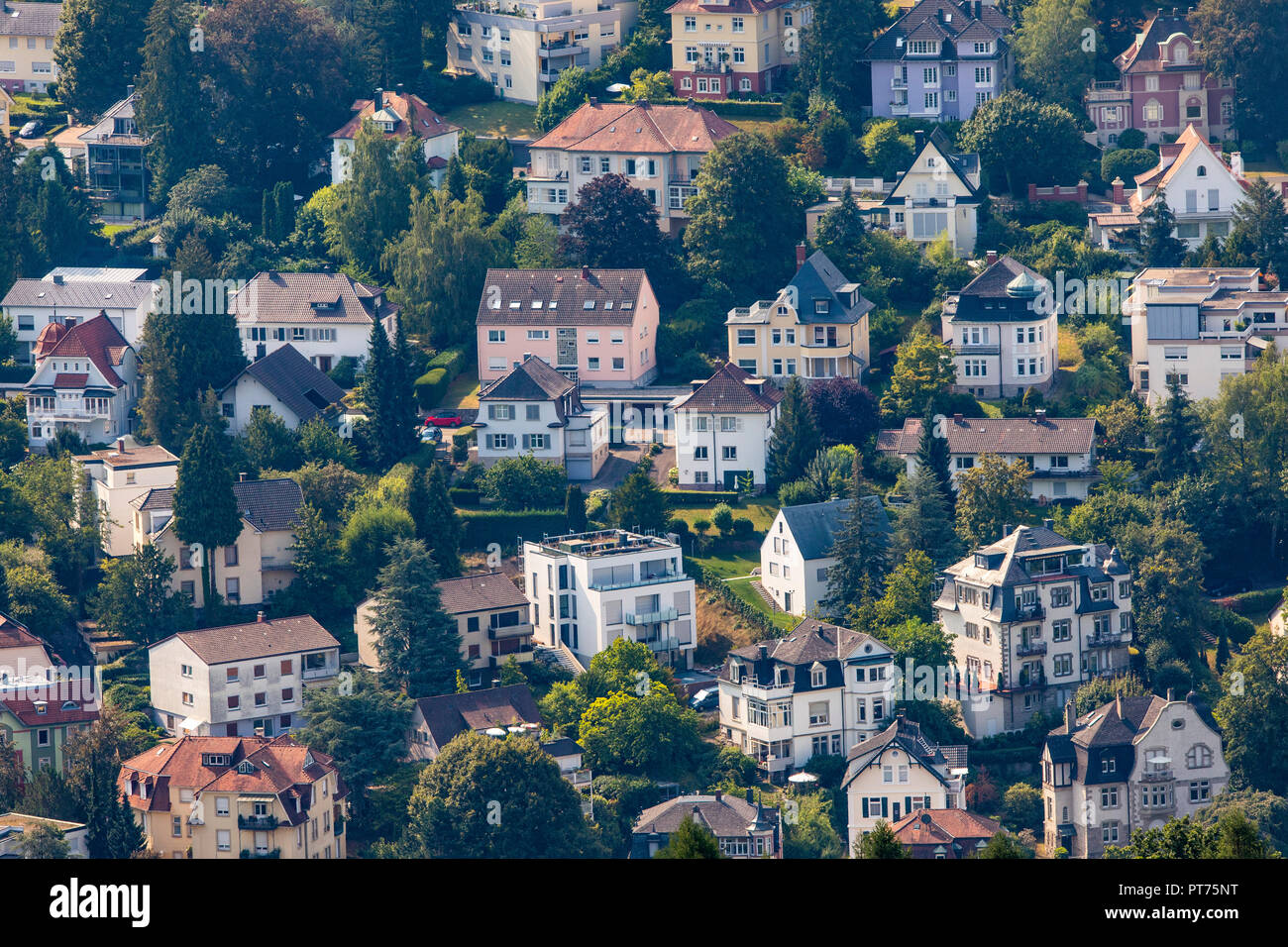 Baden-Baden, nella Foresta Nera, zona residenziale, edifici residenziali, Foto Stock