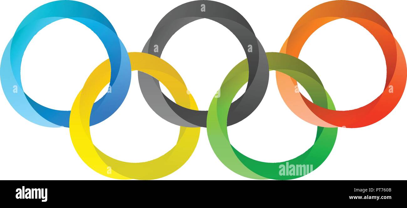 Cerchi olimpici in stile moderno Illustrazione Vettoriale