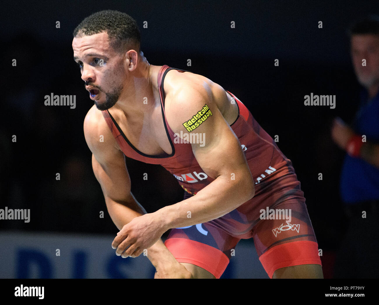 Vigneto, Deutschland. 06 ott 2018. Alejandro Valdes (vigneto). GES/sport/Suoneria tedesco League: Germania Weingarten - Italian Nendingen, 06.10.2018 Sport: Tedesco Wrestling League: Germania Weingarten - Italian Nendingen, Weingarten, Ottobre 6, 2018 | Utilizzo di credito in tutto il mondo: dpa/Alamy Live News Foto Stock