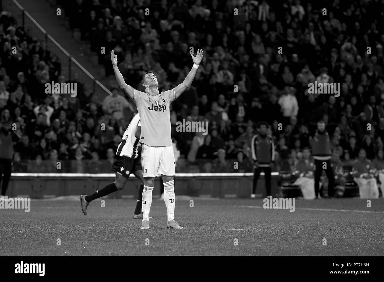 Torino, Italia. 06 ott 2018. calcio, campionato di Serie A TIM 2018-19 Udinese vs Juventus FC da 0 a 2 nella foto: Cristiano Ronaldo CR7 Credit: Indipendente Agenzia fotografica/Alamy Live News Foto Stock