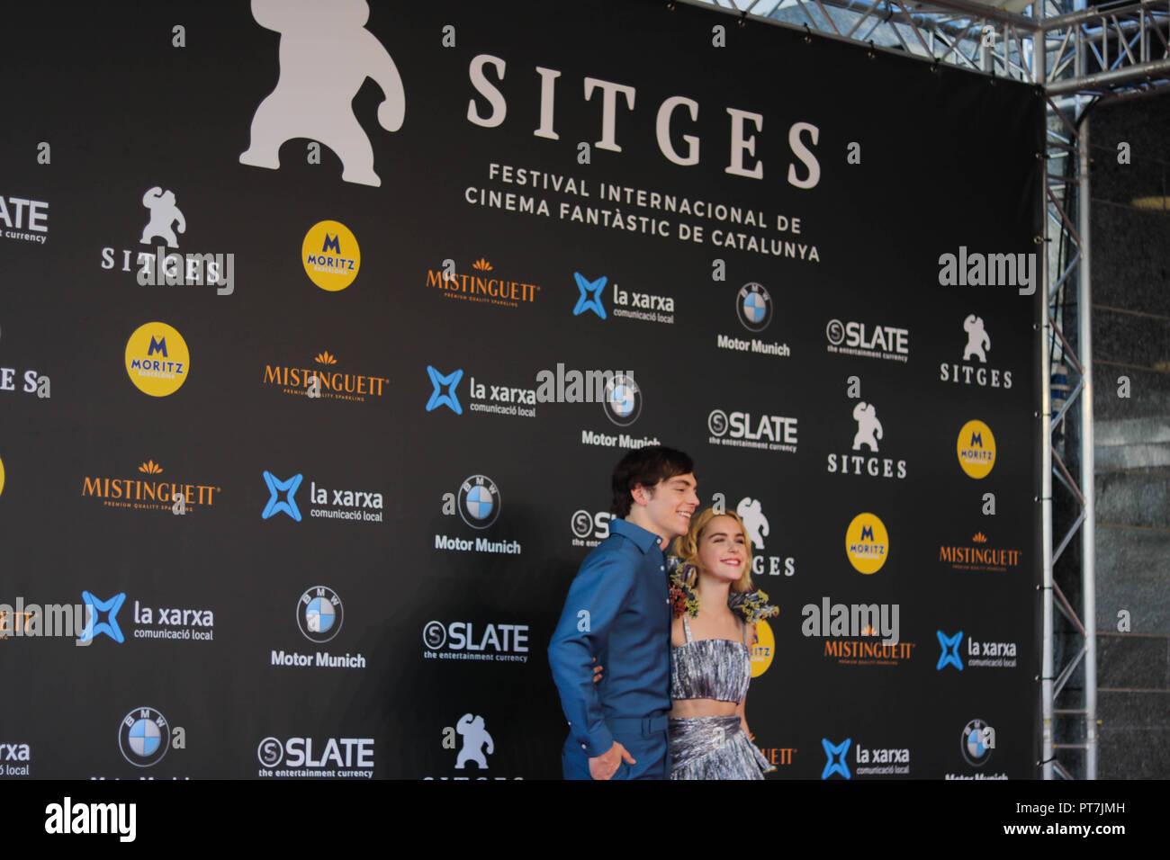Sitges, Spagna. 7 Ott 2018. Kiernan Shipka e Ross Lynch frequentare Sitges Festival. Credito: Marta Abellan/Alamy Live News Foto Stock