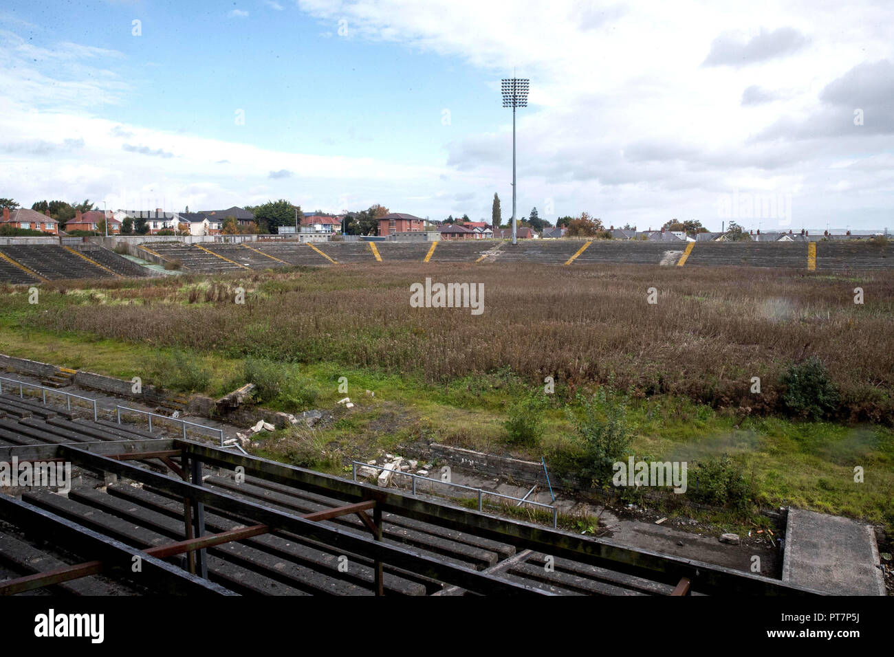 Casement Park a Belfast, dove gli esperti in materia di sicurezza hanno approvato misure prese dalla GAA per garantire la sicurezza degli spettatori procedure nel piano di riconversione. Foto Stock