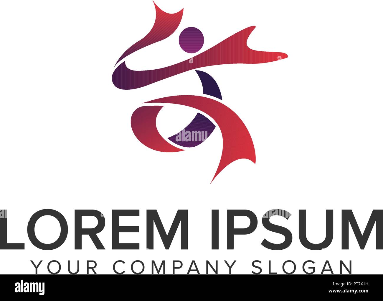 Attività di persone Logo design modello di concetto Illustrazione Vettoriale