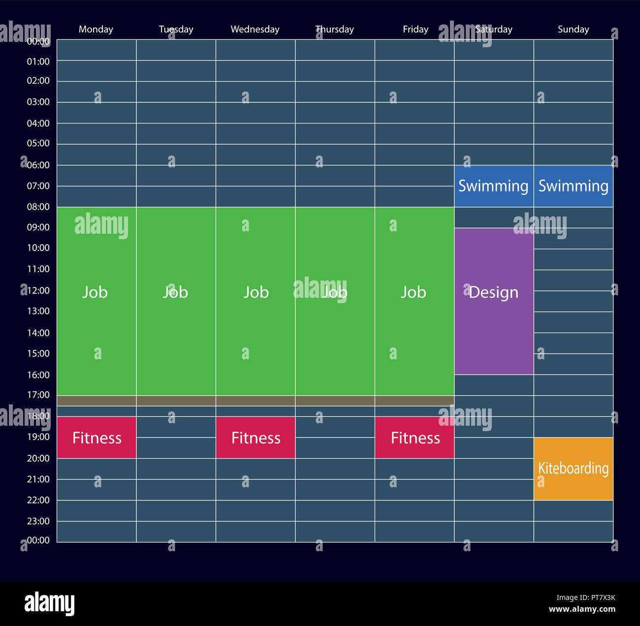 La settimana planner mockup dei compiti per il business. Illustrazione Vettoriale