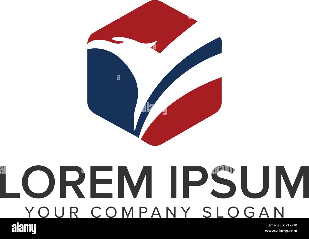 Abstract eagle Logo design modello di concetto Illustrazione Vettoriale