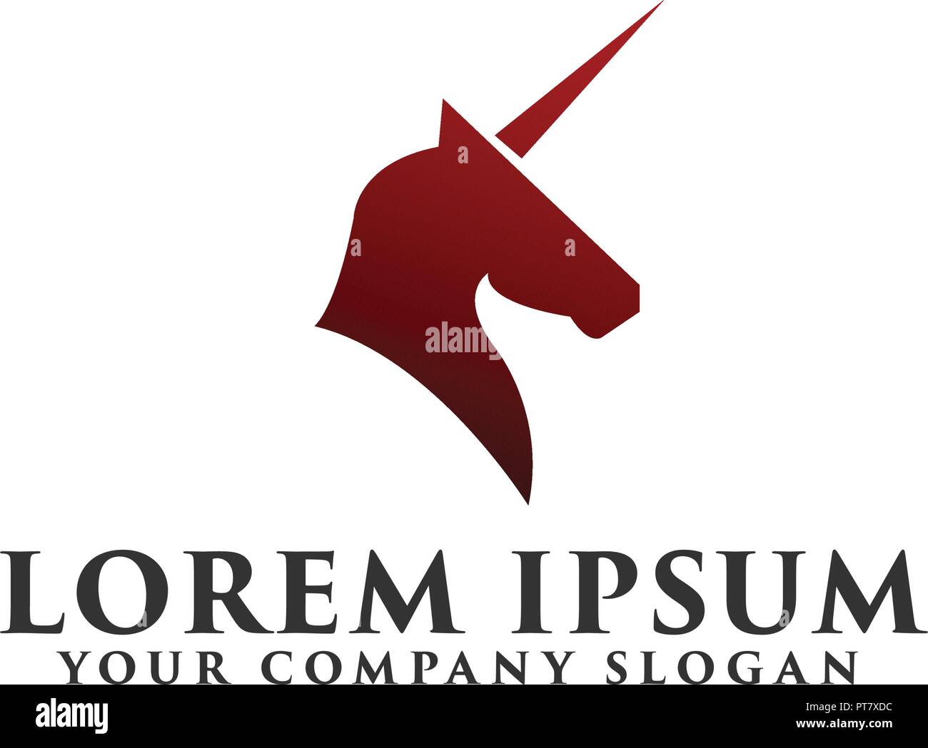 Unicorn lusso Logo design modello di concetto Illustrazione Vettoriale