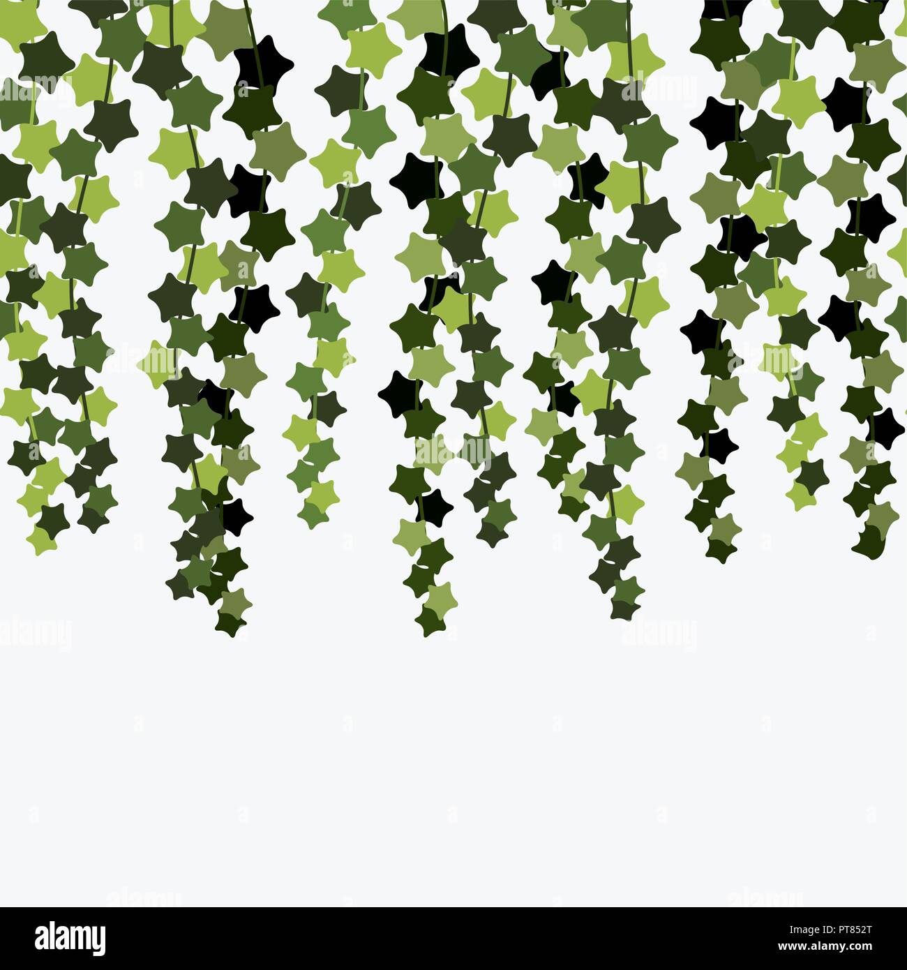 Vector ivy seamless. sfondo verde edera impianto su una parete bianca Illustrazione Vettoriale