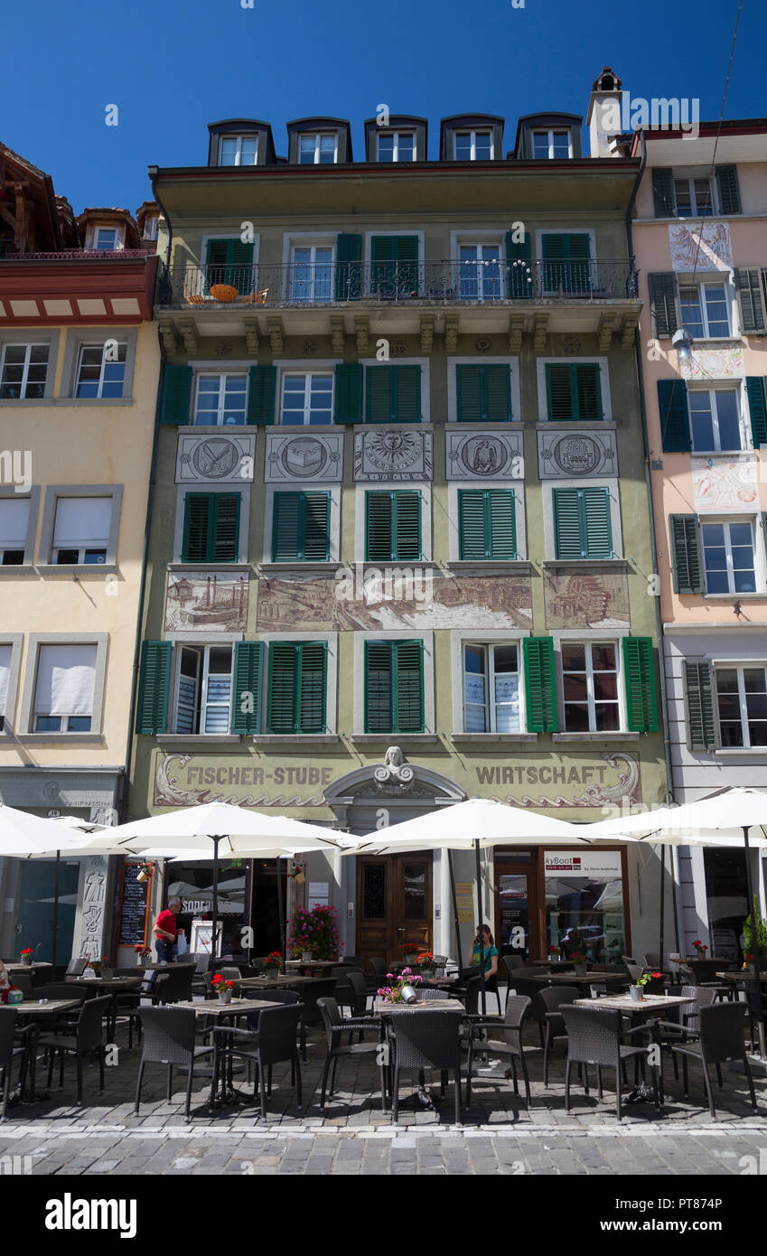 Ristorante in Muhlenplatz, Lucerna, Svizzera Foto Stock