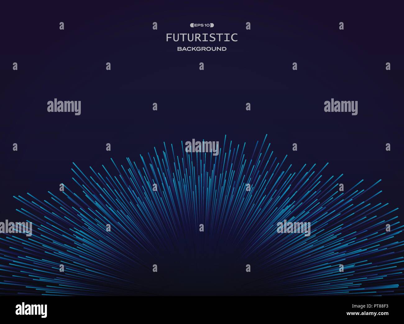 Centro di futuristico di gradiente in linea blu sullo sfondo di pattern, vettoriale EPS10 Illustrazione Vettoriale