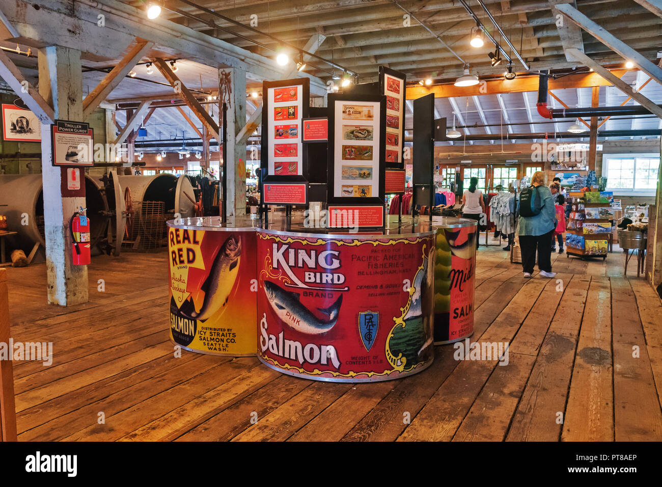 Display Cannery, Icy Strait Point Museum , Hoonah, Alaska, STATI UNITI D'AMERICA Foto Stock