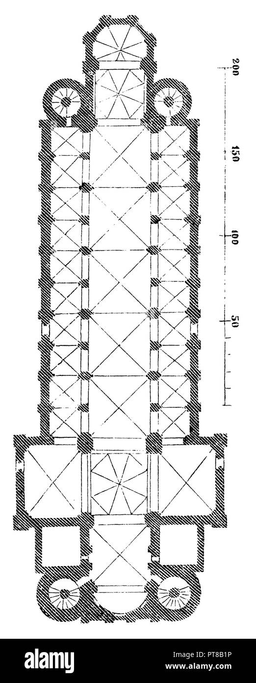 Cattedrale di Worms: piano di pavimento, 1870 Foto Stock