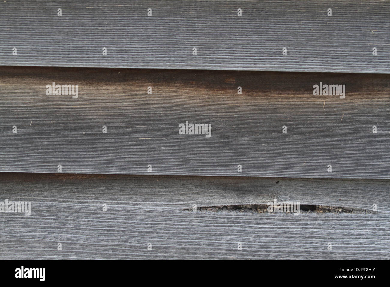 Dettaglio del legno clapboard schierata, incompiuto con weat Foto Stock