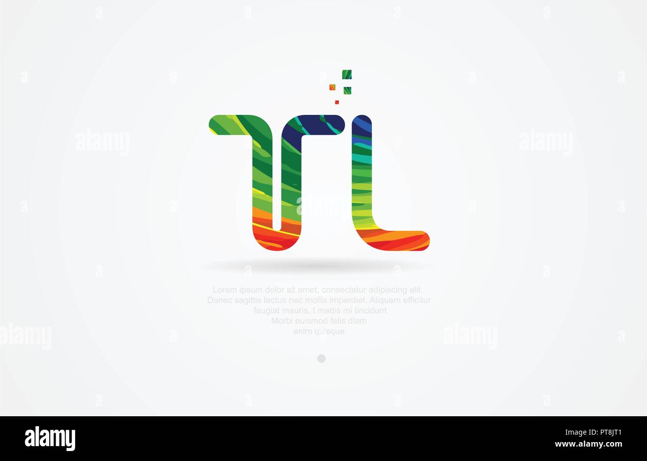 Tl t l alfabeto lettera icona logo design di combinazione con colore arcobaleno Illustrazione Vettoriale