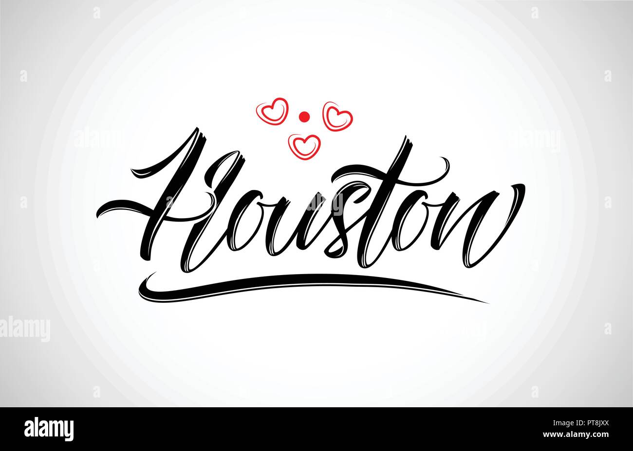 Houston city design testo con cuore rosso icona tipografici design adatto per la promozione turistica Illustrazione Vettoriale