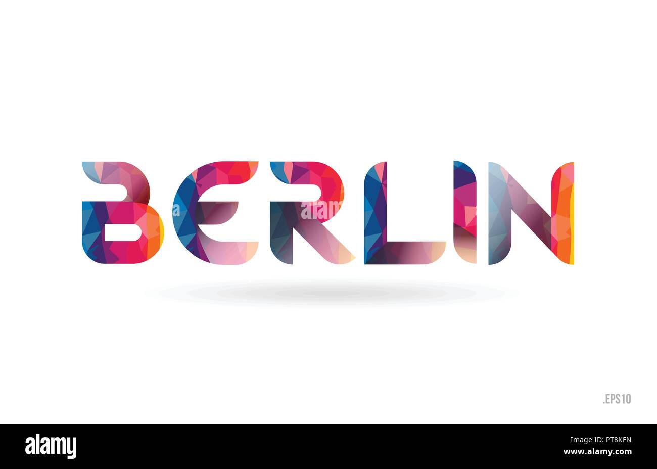 Berlino arcobaleno colorato testo parola adatta per scheda, brochure o tipografia logo design Illustrazione Vettoriale