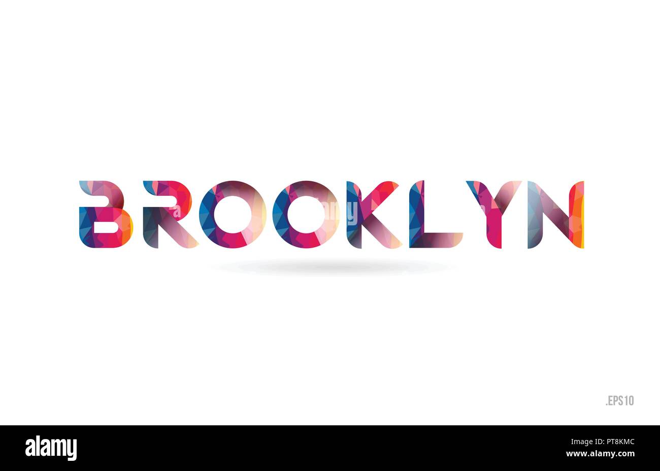 Brooklyn arcobaleno colorato testo parola adatta per scheda, brochure o tipografia logo design Illustrazione Vettoriale