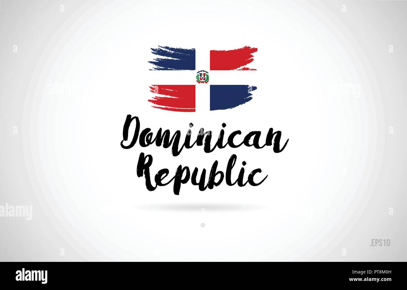 Repubblica dominicana paese bandiera concetto con grunge design adatto per un logo design icona Illustrazione Vettoriale