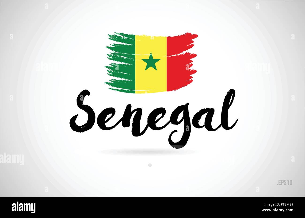 Paese Senegal bandiera concetto con grunge design adatto per un logo design icona Illustrazione Vettoriale