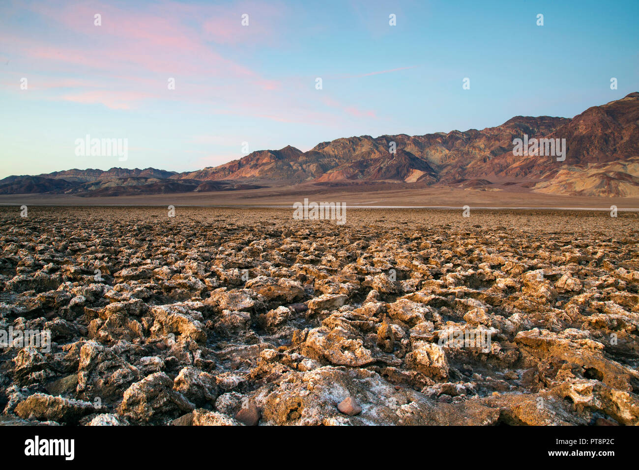 Devils Golf Course a Badwater Basin nel Parco Nazionale della Valle della Morte, California, Foto Stock