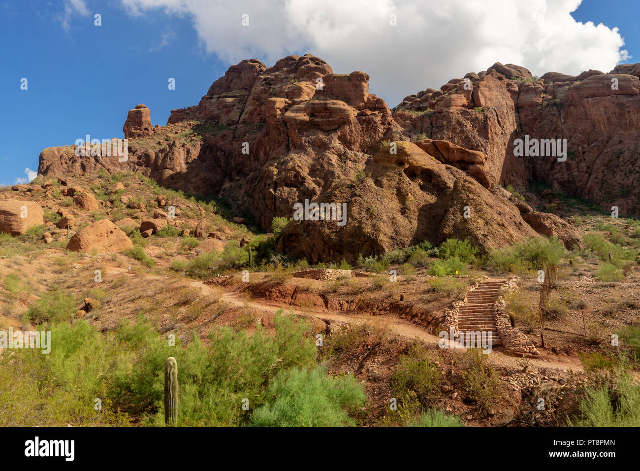 Camelback Mountain Echo Canyon Recreation Area sentiero in Phoenix, Arizona. Foto Stock