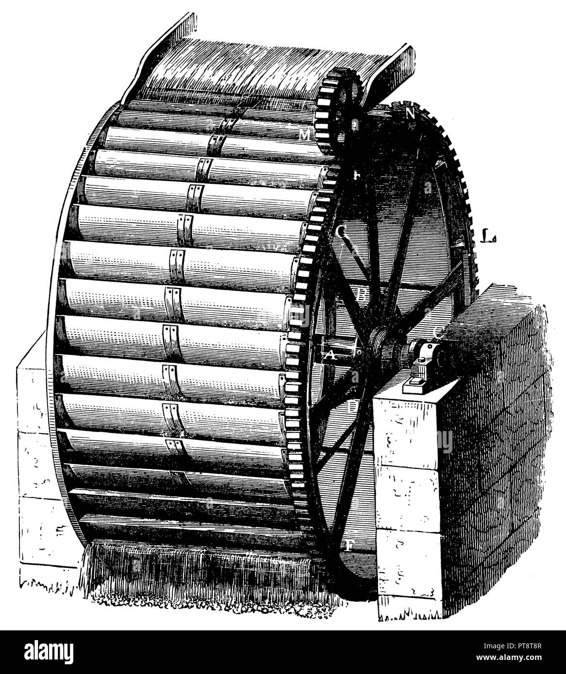 Grande ruota di acqua, 1900 Foto Stock