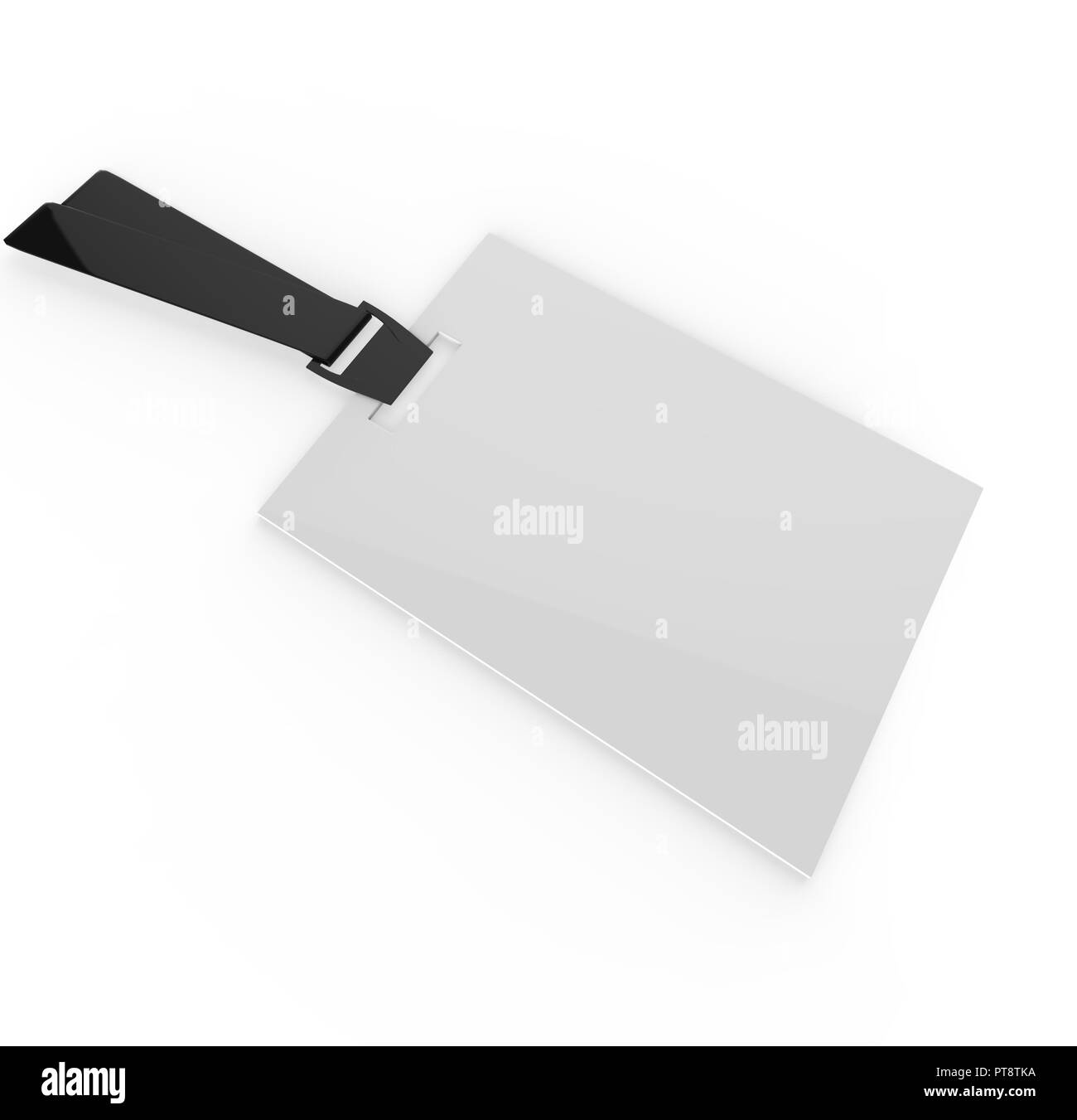 Vuoto realistica Carta di Identità , il Badge & scheda biometrica con nastro blu Mock-Up isolato su sfondo bianco, 3D illustrazione Foto Stock