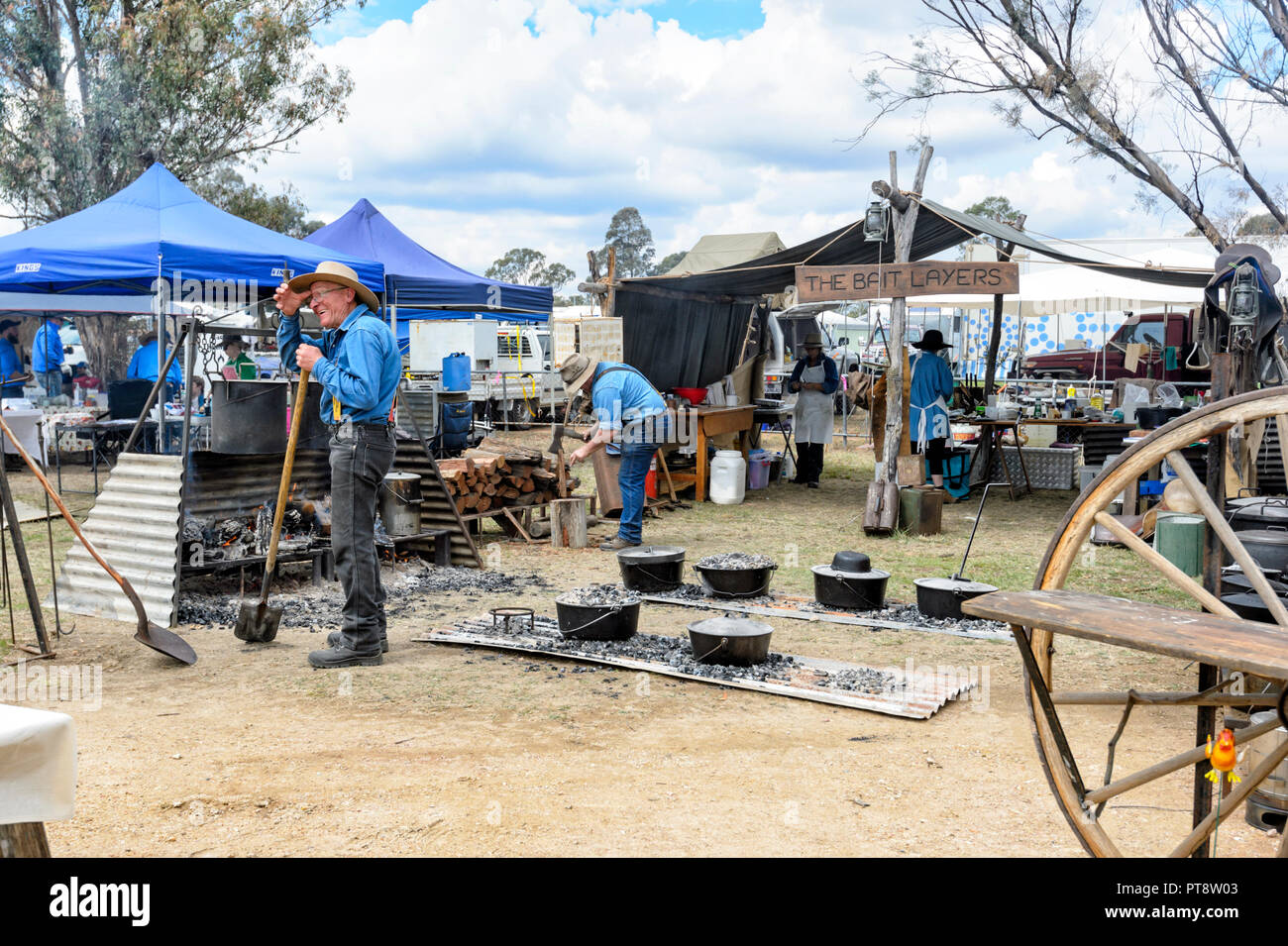 Concorso di cucina presso l'Australian Camp forno Festival 2018, Millmerran, nei pressi di Toowoomba, Sud del Queensland, QLD, Australia Foto Stock