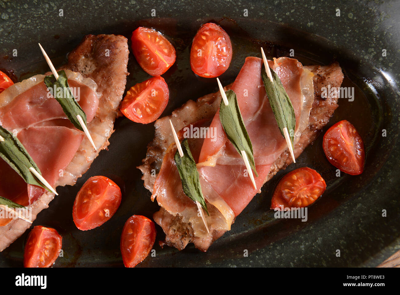 Saltimbocca alla salvia Foto Stock