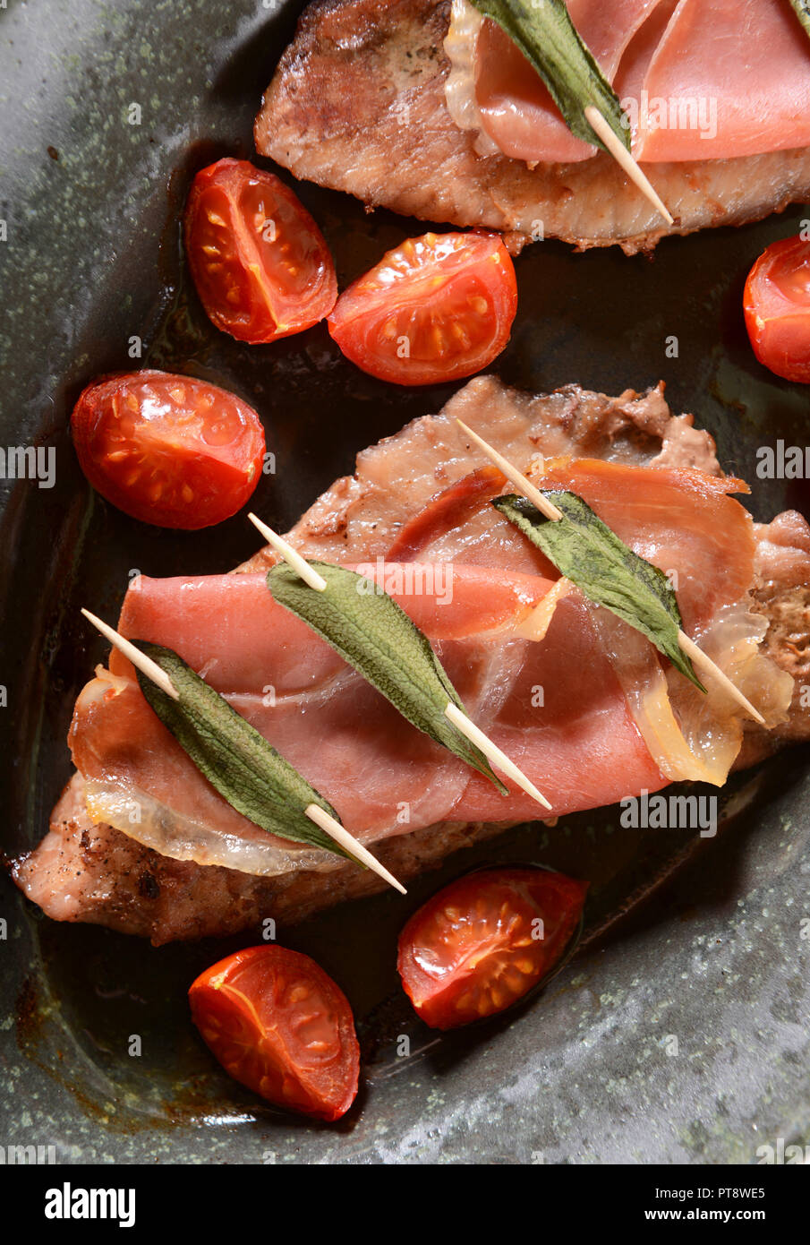 Saltimbocca alla salvia Foto Stock