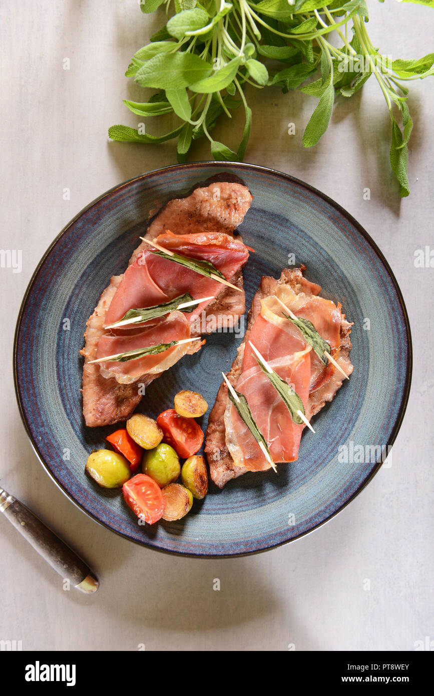 Saltimbocca alla salvia Foto Stock