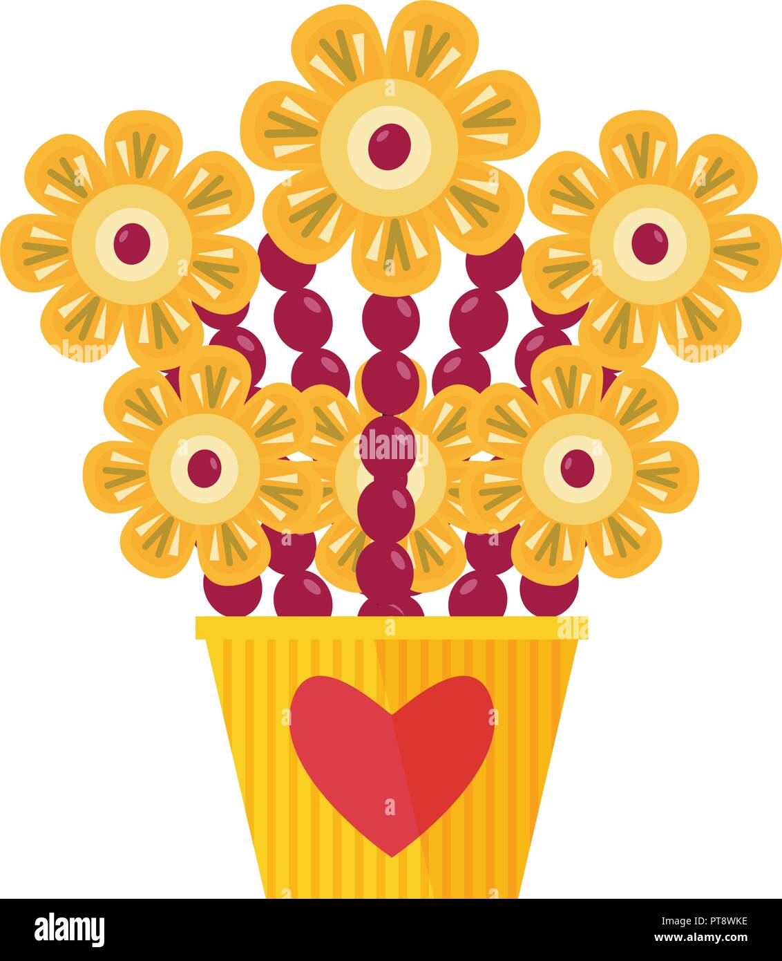 Frutto esotico bouquet icona Illustrazione Vettoriale