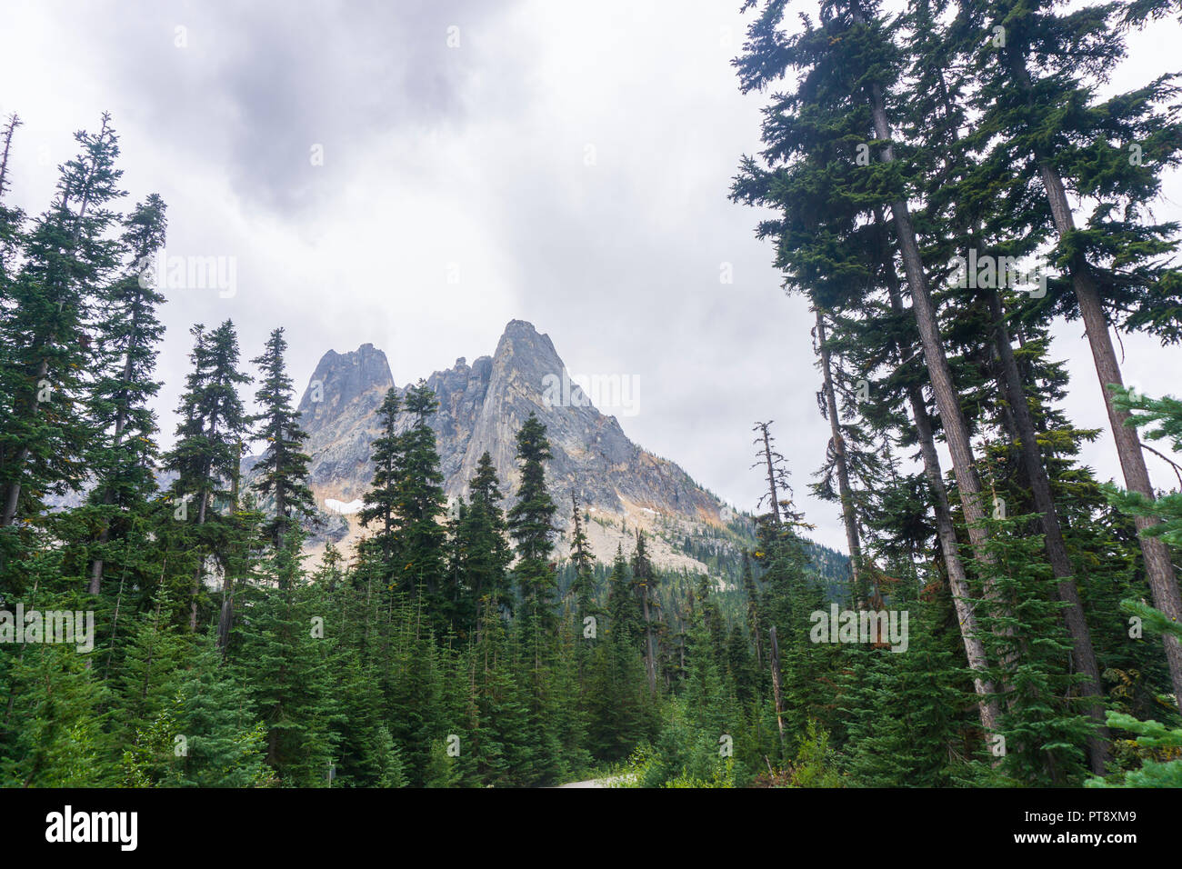 Liberty Bell e la montagna nel North Cascades, nello Stato di Washington Foto Stock