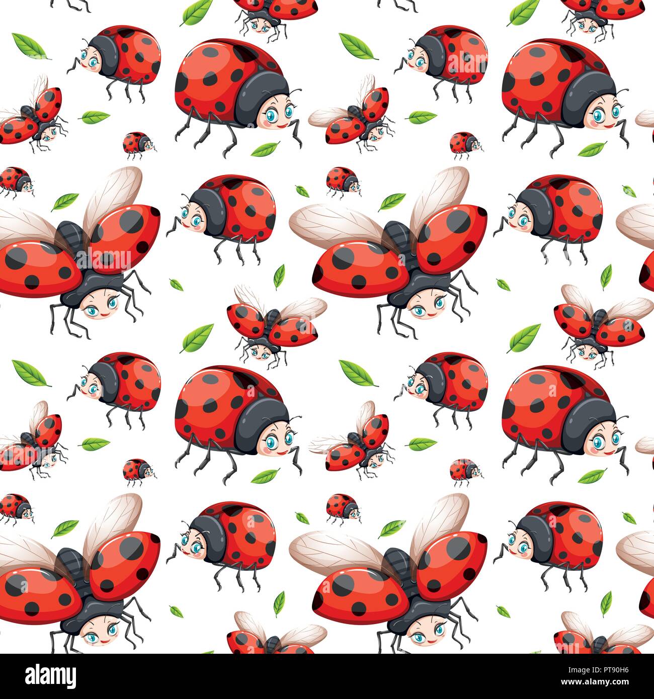 Modello senza giunture di ladybug illustrazione Illustrazione Vettoriale