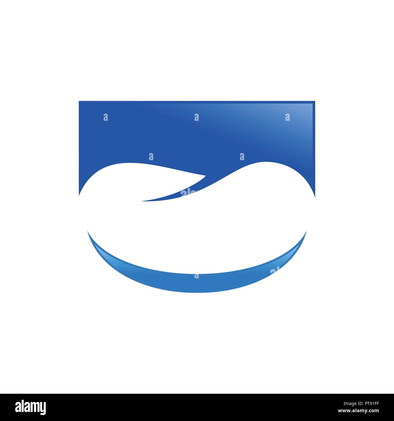 Professionista di cura dentale Smile blu simbolo vettore Logo grafico del modello di progettazione Illustrazione Vettoriale