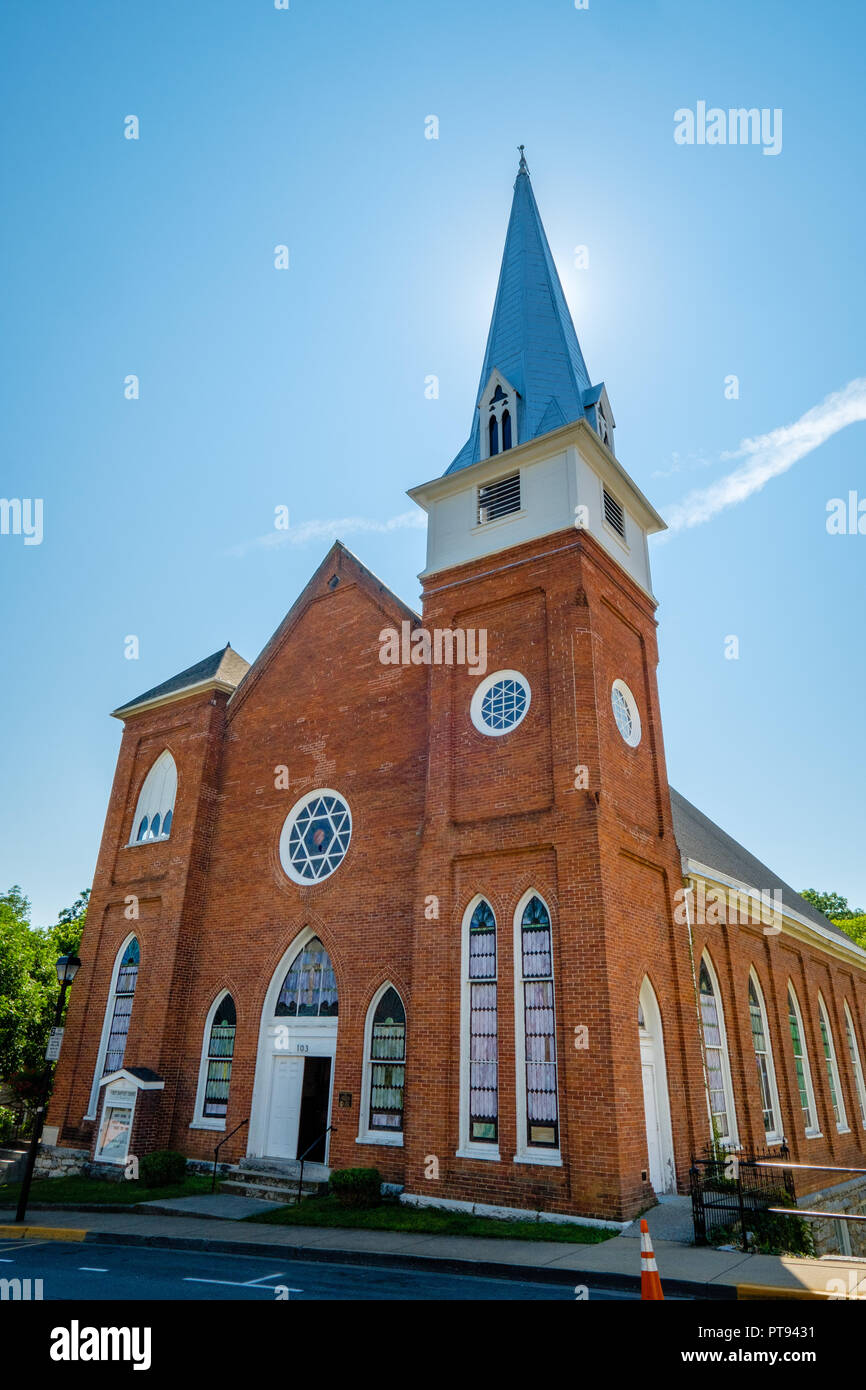 La prima chiesa battista, 103 North Main Street, Lexington, Virginia Foto Stock