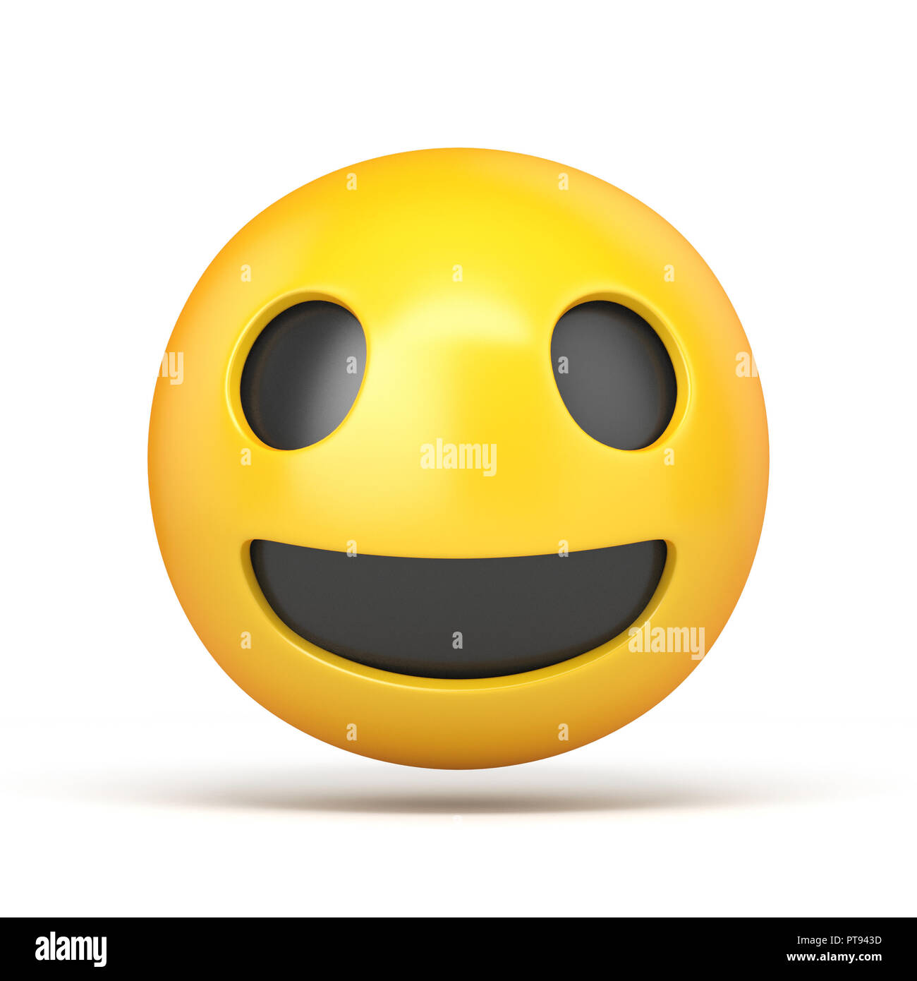 Emoticon felice 3D rendering immagine isolata su sfondo bianco Foto Stock