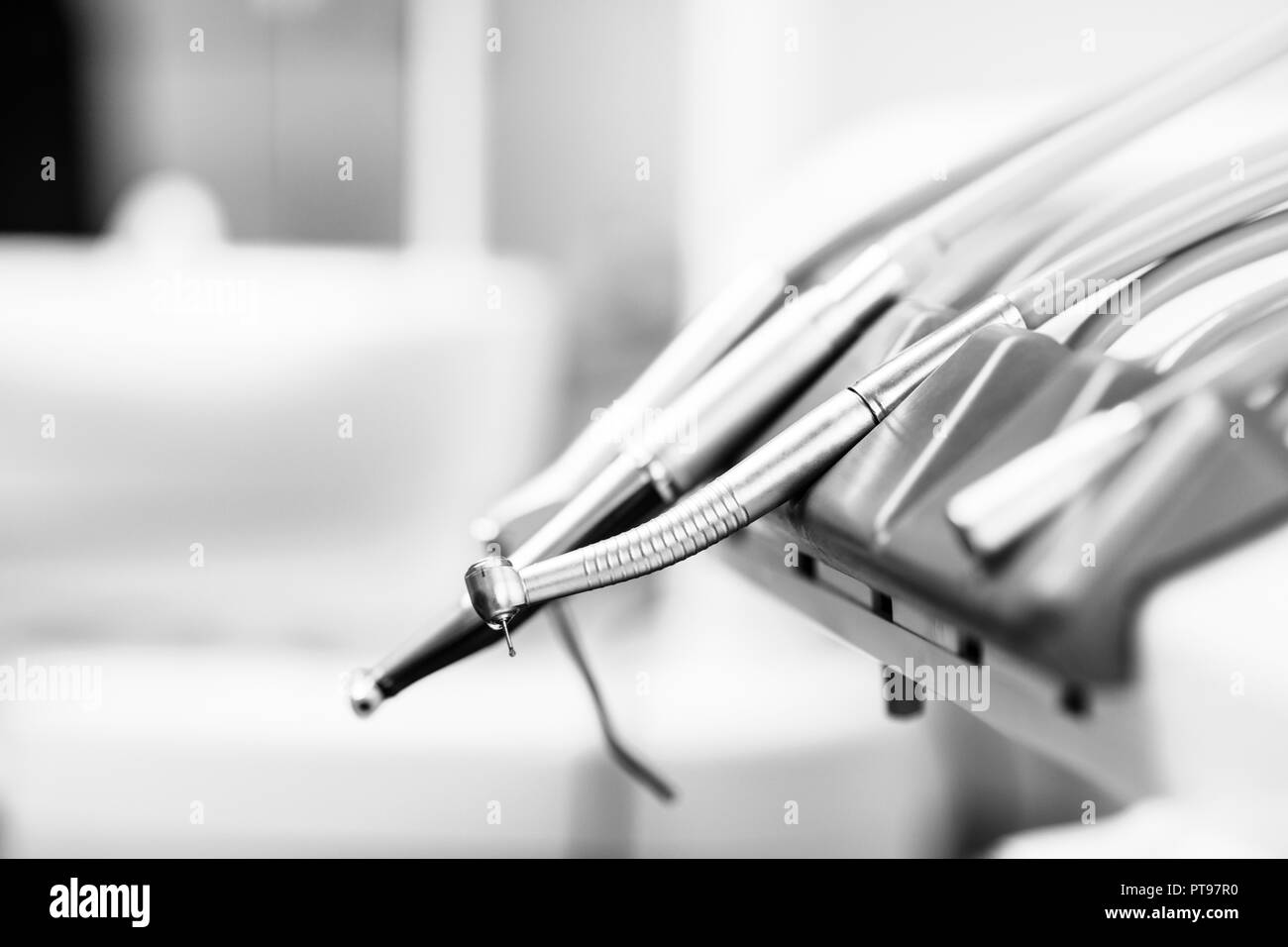 Strumento stomatologico in clinica dentisti di close-up. Foto Stock