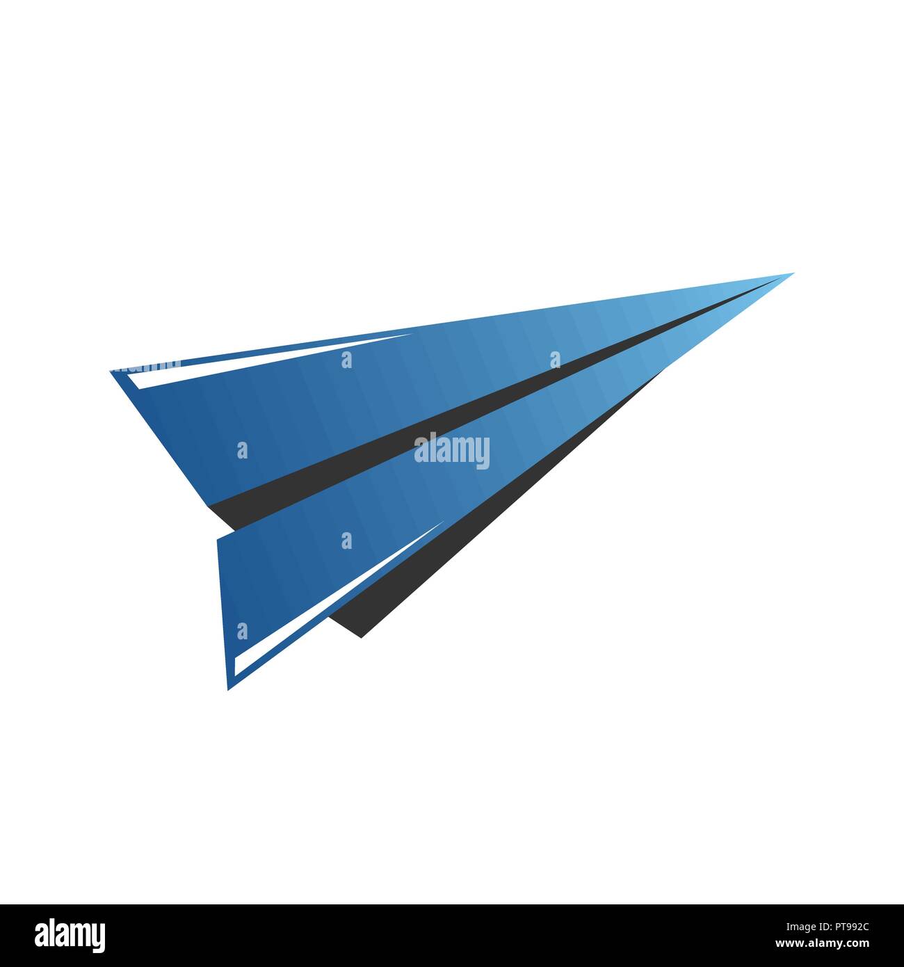 Icona del vettore di aereo, ala in spazio negativo. Viaggiare, extreme sport d'aria, sky diving, handgliding modello di logo Illustrazione Vettoriale