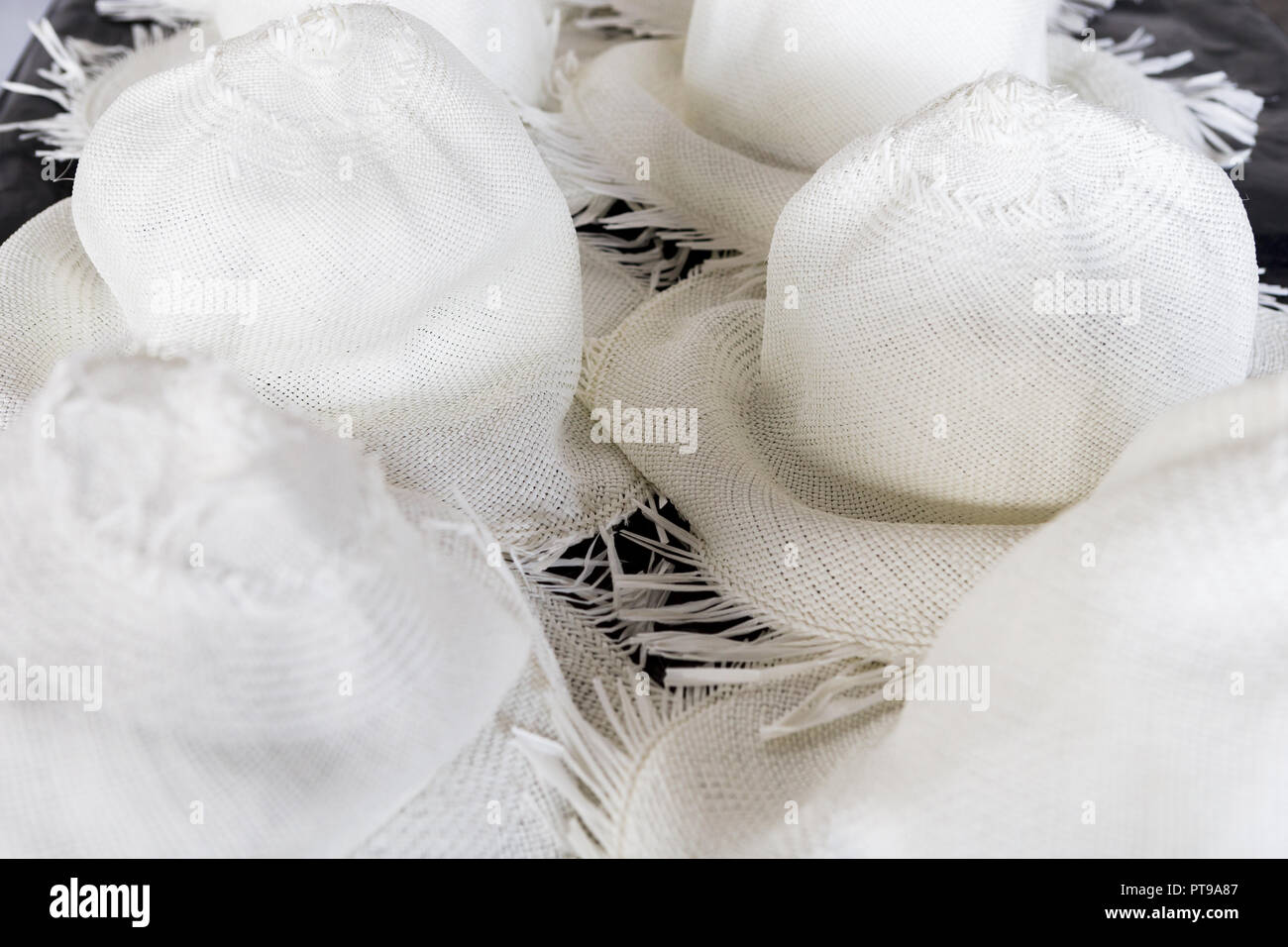 Homero Ortega (Panamanian) hat Fabbrica e Museo Cuenca, Ecuador - linea di produzione Foto Stock