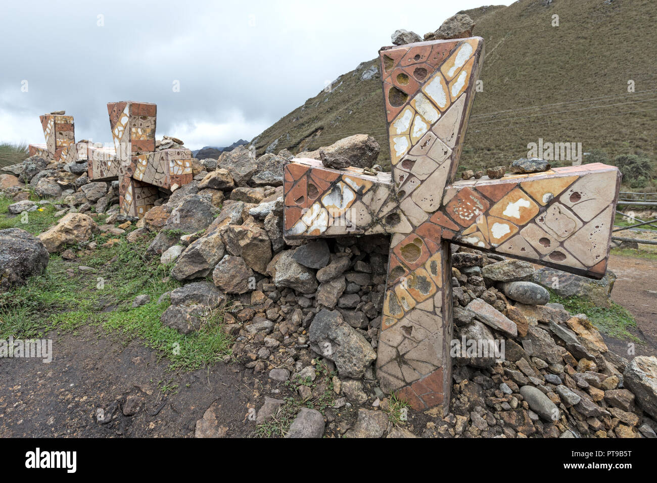 'Mirador Tres Cruces' Tre Croci viewpoint - punto più alto a 4166m. " El Cajas - " Parco Nazionale di Guayaquil, Provincia Ecuador Foto Stock