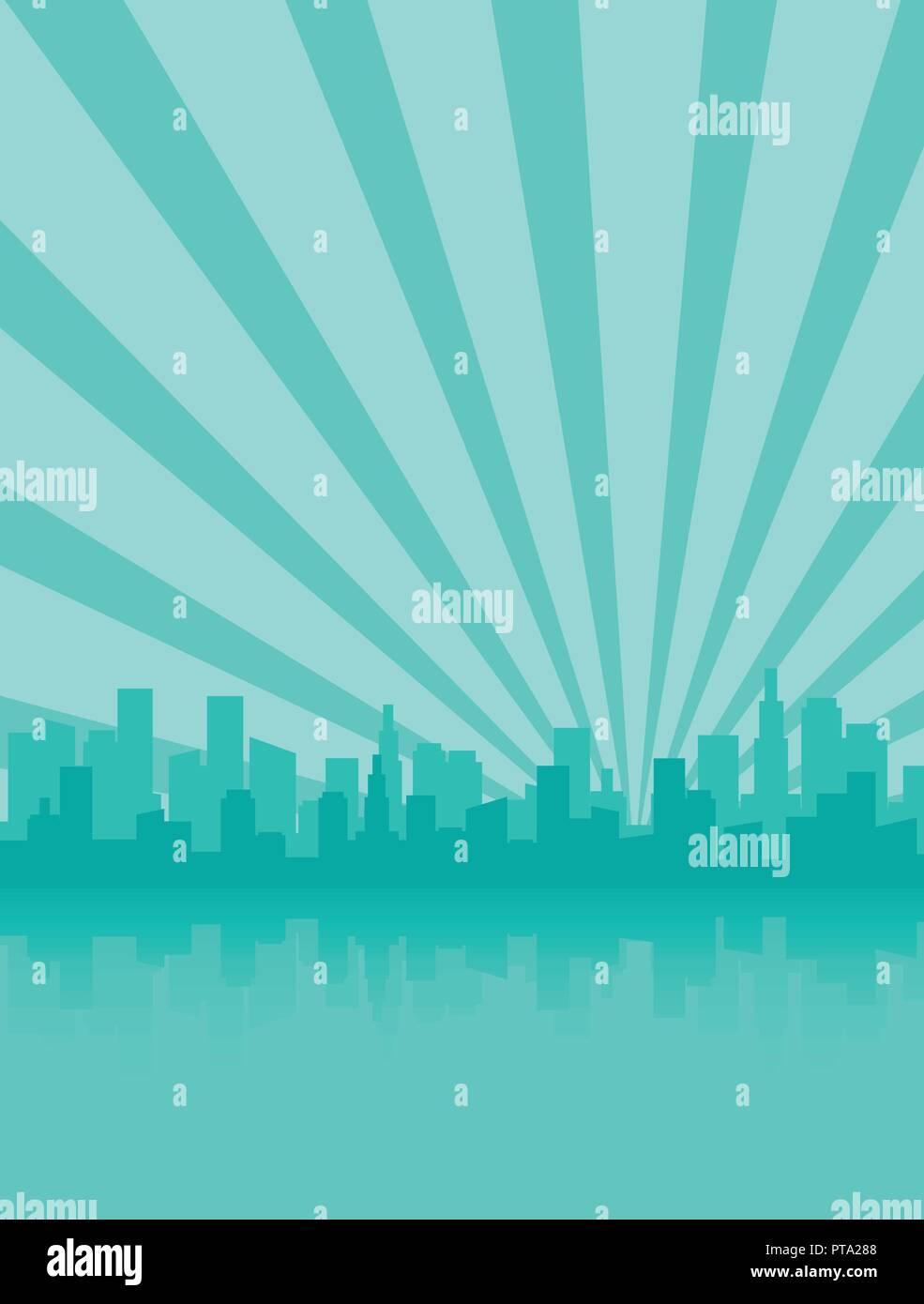 Città verde skyline silhouette Illustrazione Vettoriale