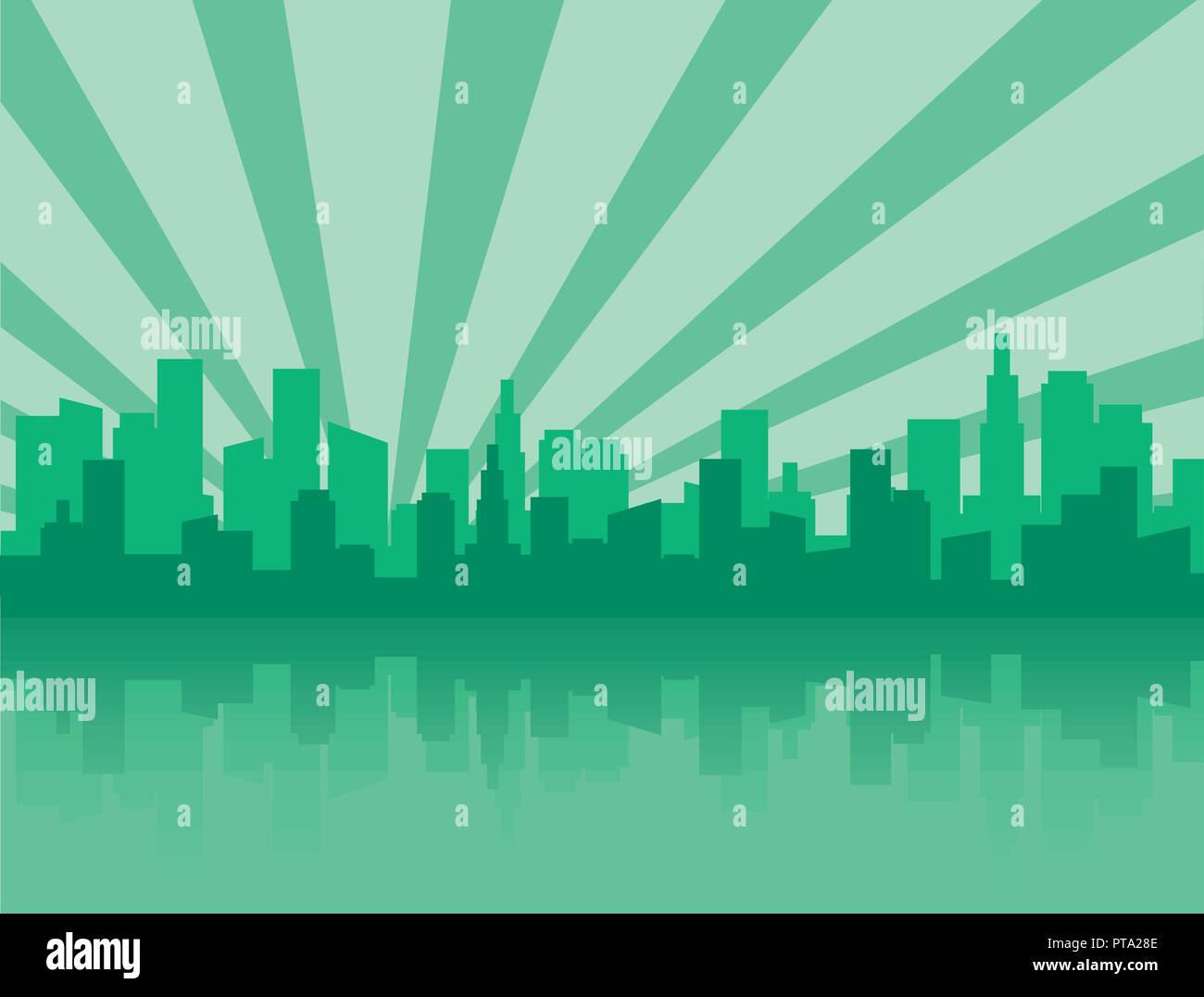 Città verde skyline silhouette Illustrazione Vettoriale