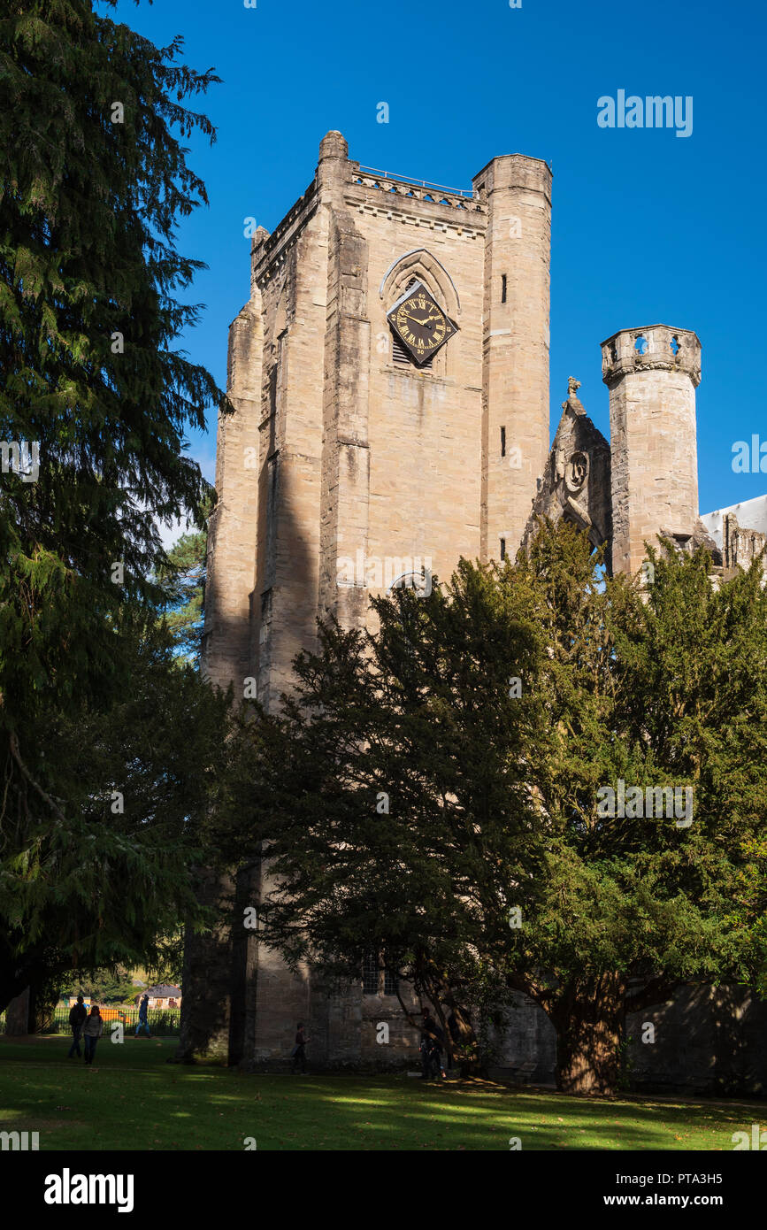 Il campanile della cattedrale a Dunkeld, Dunkeld, Perthshire Scozia. Foto Stock