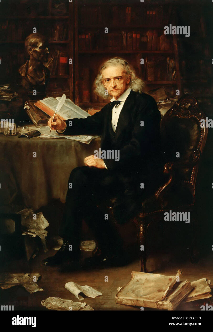 Ritratto di Theodor Mommsen (1817-1903), 1881. Creatore: Knaus, Ludwig (1829-1910). Foto Stock