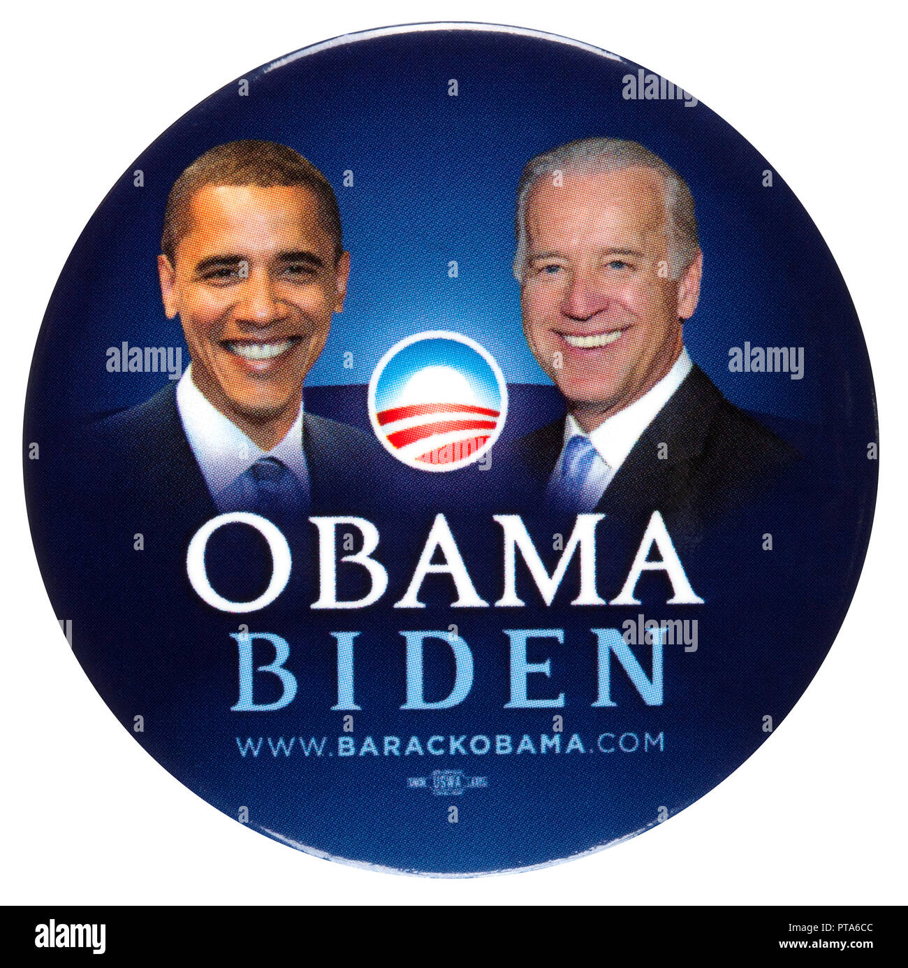 2008 elezioni presidenziali degli Stati Uniti Barack Obama e Joseph Biden Campaign Button pin Foto Stock