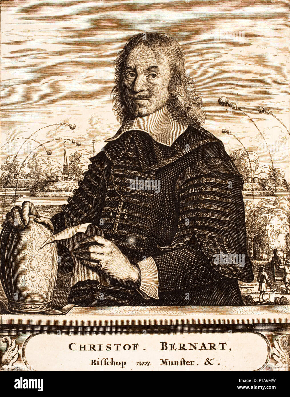 Ritratto di Christoph Bernhard Freiherr von Galen (1606-1678), 1675. Creatore: anonimo. Foto Stock