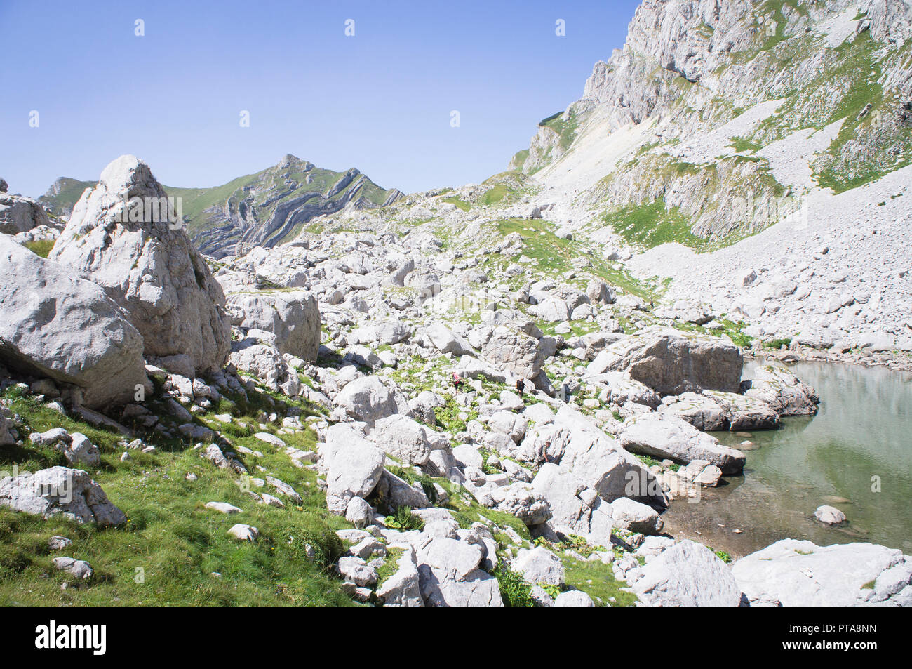 Le montagne del Durmitor è un massiccio nel nord-ovest del Montenegro, una parte delle Alpi dinariche. Bobotov Kuk, il picco più alto di esso, raggiunge un altezza di 2, Foto Stock