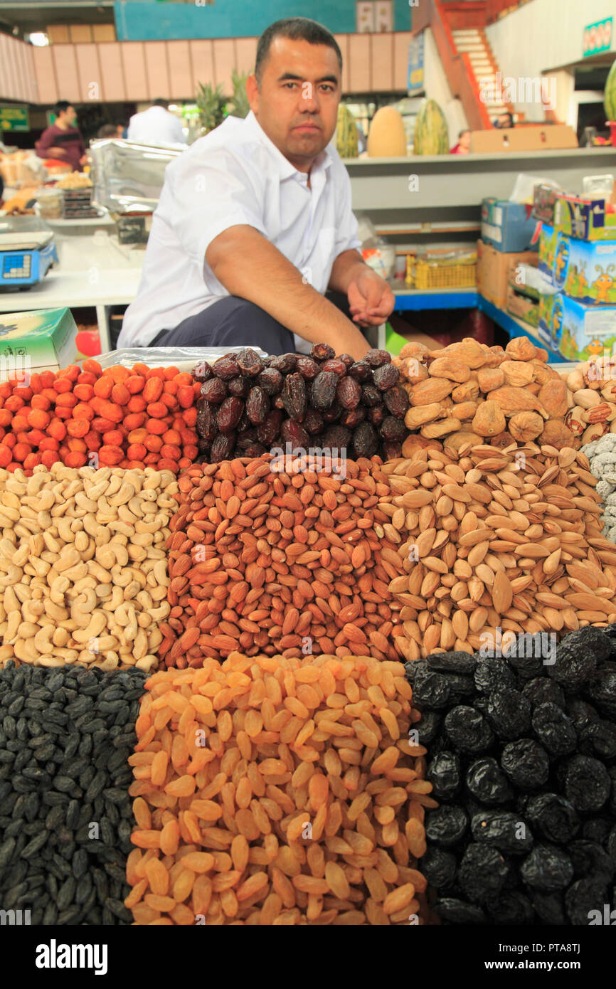 Il Kazakistan; Almaty, Green Market, il cibo, la gente, Foto Stock